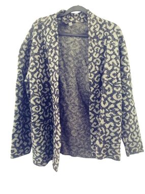 Michael Stars Gray & Cream Patterned Open Cardigan